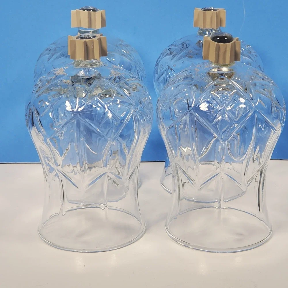 Vintage Votive Cups Ridged Glass Peg Candles Home Interiors Quantity of 4 -B14